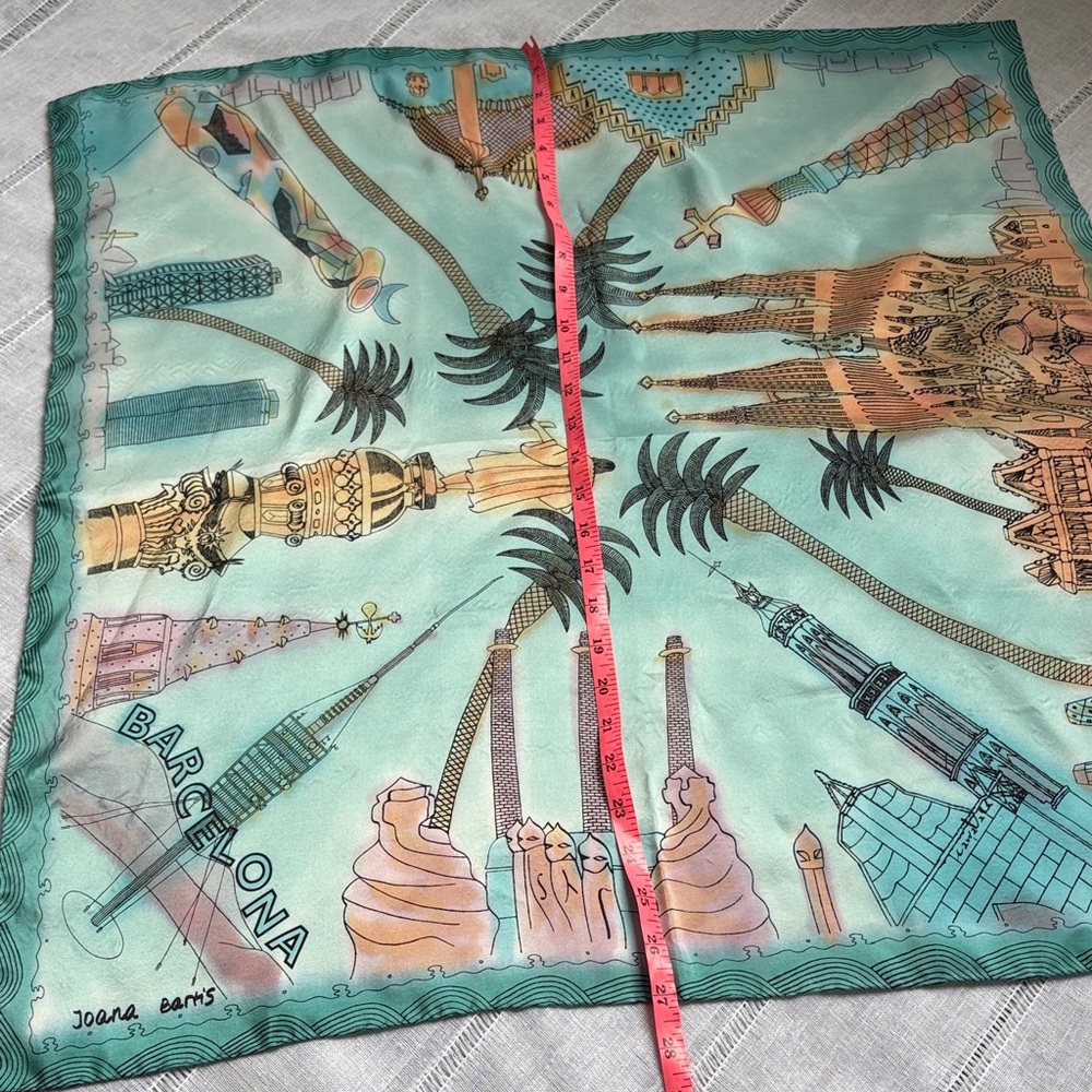 Joana Bartis Vintage Barcelona Inspired Silk Scarf - Picture 8 of 11
